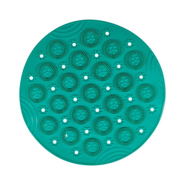 Lilixerw 12 x 12 inch Round Non Slip Shower Mat,Textured Surface Anti Slip Bath Mats with Drain Hole for Bathroom Floor Showers