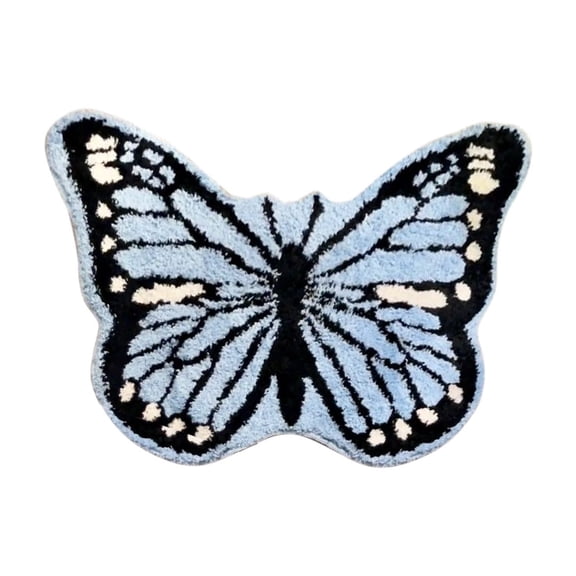 Lilixerw 16 x 20 Inch Bath Rug,Cute Butterfly Ultra Soft Non Slip Floor Mat for Toilet Bathroom Living Room Kitchen