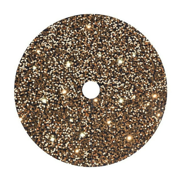 Lilixerw 18 inch Yellow Christmas Sequin Tree Skirt,Glitter Tree Mats Chrismas Tree Cover Round for Christmas Tree Decorations