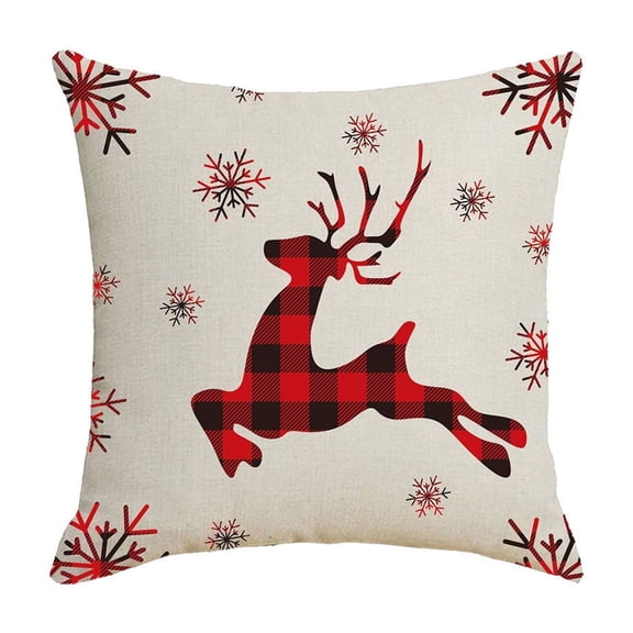 Lilixerw 18'' x 18'' Christmas Pillow Covers,Christmas Decorations Flax Throw Pillowcase,Perfect for Sofa Indoor Christmas Decoration