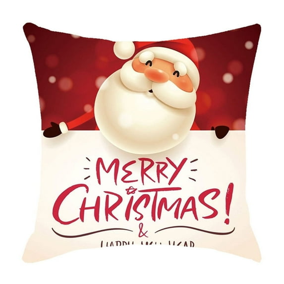Lilixerw 18'' x 18'' Christmas Pillow Covers,Christmas Decorations Flax Throw Pillowcase,Perfect for Sofa Indoor Christmas Decoration