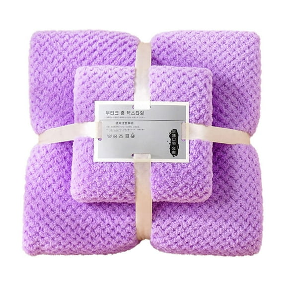 Lilixerw 2 Piece Towel Set,Bath Towel and Hand Towel Coral Velvet Soft Highly Absorbent Quick Drying Towels for Bathroom Shower