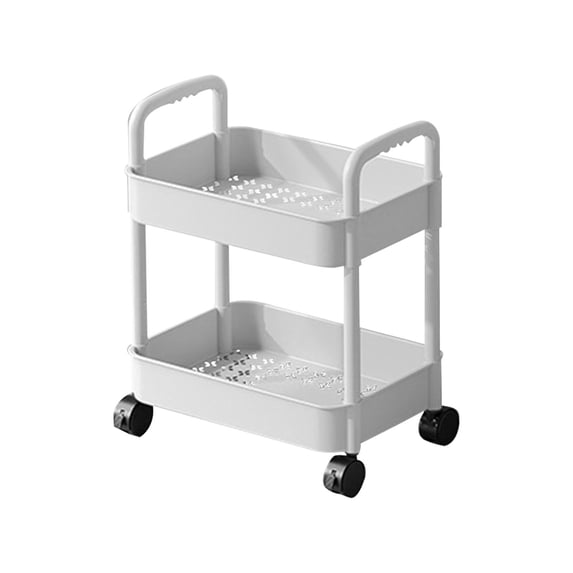 Lilixerw 2 Tier Rolling Cart with Wheels,Lightweight Rolling Storage Cart Organizer,Small Multi-Functional Utility Cart,for Living Room,Kitchen,Bathroom