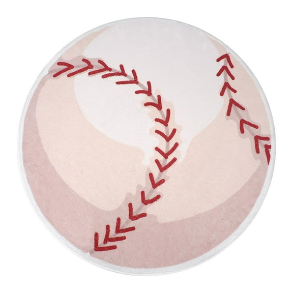 Lilixerw 23.6 inch Round Fun Sport Rugs,Non Slip Soft Baseball Carpet for Modern Home Decor Gifts