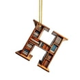 thumbnail image 1 of Lilixerw 26 Alphabet Book Hanging Ornament,3.1 inch Acrylic Pendant for Book Lovers Christmas Tree Ornaments Car Pendant(H), 1 of 9