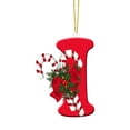 thumbnail image 1 of Lilixerw 26 Letters Christmas Tree Decoration Ornaments,3.94 inch Christmas Initial with Candy Cane for Xmas Tree Hanging Decor(I), 1 of 4