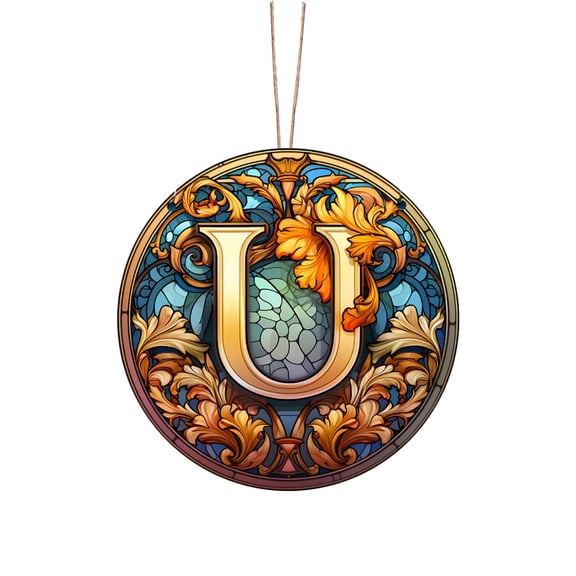 Lilixerw 3.14 Inch Christmas Tree Decoration Pendant,Personalized Christmas 26 Initial Letter Ornaments for Christmas Ornaments Christmas Decorations(U)