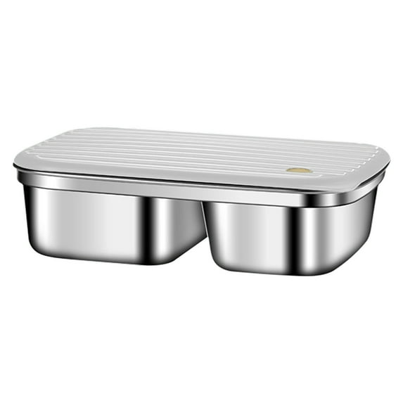 Lilixerw 3 Compartments Leakproof Reusable Stainless Steel Lunch Box,Portable Bento Lunch Box with Lid,for Office Worker