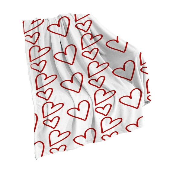 Lilixerw 30 x 40 inch Valentine's Day Love Heart Blanket,Super Soft Flannel Throw Blankets for Couch Bed Sofa Valentines Day Decoration