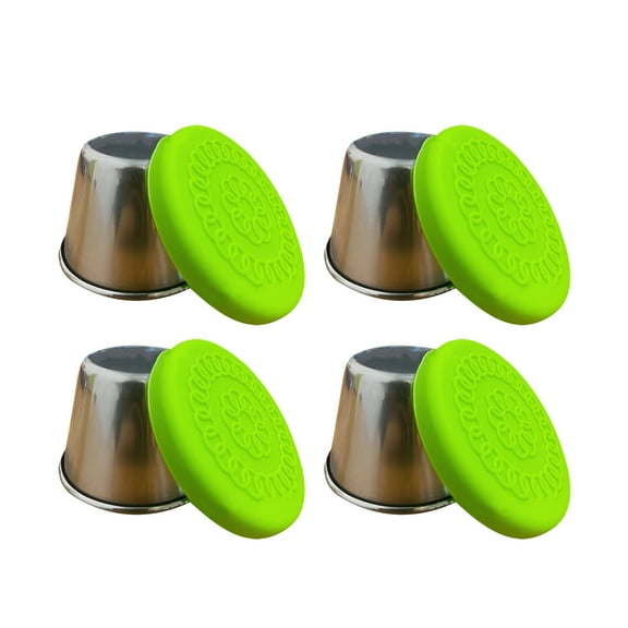 Lilixerw 4pcs Salad Dressing Containers,Dressing Sauce Containers,Stainless Steel Small Condiment Containers with Lids,Reusable Dip Sauce Cups,for Travel Meal Prep And Kitchen Storage