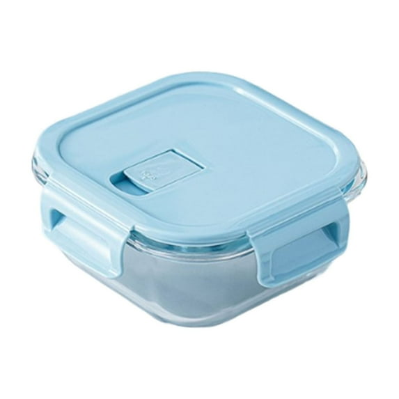 Lilixerw 5.16 x 5.16 x 2.2 inch Glass Square Bento Box,Salad Container Salad Bowl with Opaque Lid,Dishwasher,Microwave,and Oven Safe,Lunch Box Office Fresh-keeping Box