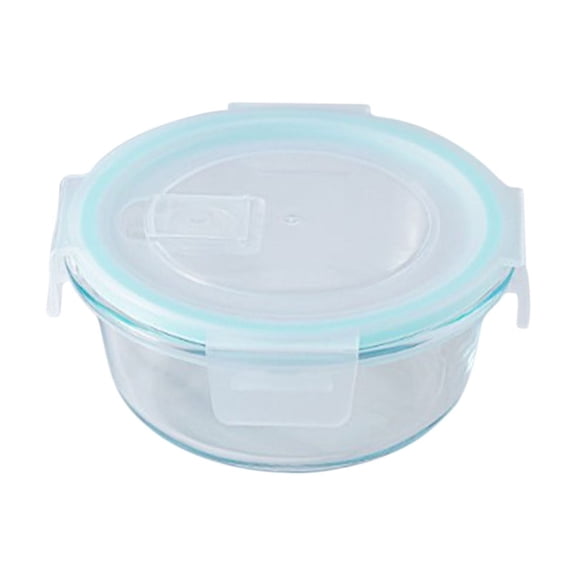 Lilixerw 5.87 x 2.44 inch Glass Round Bento Box,Salad Container Salad Bowl with Clear Lid,Dishwasher,Microwave,and Oven Safe,Lunch Box Office Fresh-keeping Box
