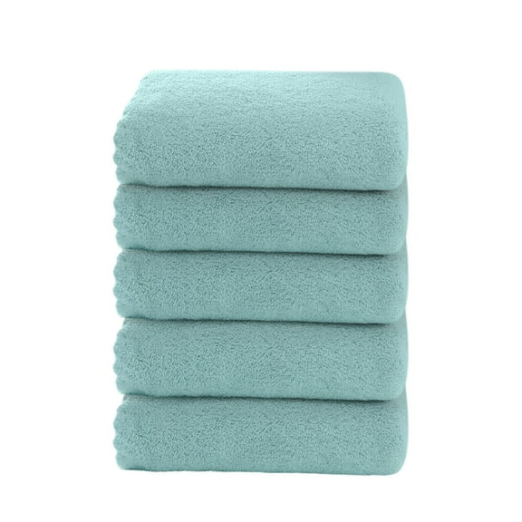 Lilixerw 5 PCS Cotton Pile Face Towel/Washcloth,Soft Towels,Thick Plush Essentials,Absorbent Heavyweight,Guest Bath,Hotel,Home Bathroom,Shower Basics,23.6 x 11.8 inch