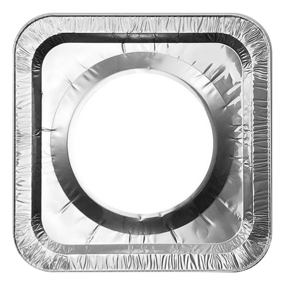 Lilixerw 50 PCS Disposable Gas Burner Liners,Aluminum Foil Square Gas Stove Burner Covers,Gas Range Protector,Tin Foil Ring Liners to Catch Oil,Grease,and Food Spills
