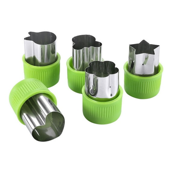 Lilixerw 5pcs Vegetable Cutter Shapes Set,Mini Pie,Fruit and Cookie Stamps Mold,for Kids Baking and Food Supplement Tools Accessories Crafts for Kitchen