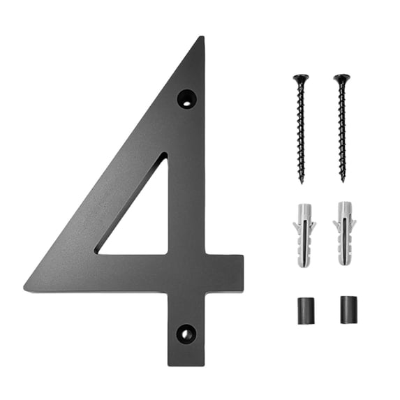 Lilixerw 6 inch Acrylic House Numbers,Rustproof & Anti-fade Mailbox Number,Float or Flush Mount,Enhance Home Address Visibility,Number 4