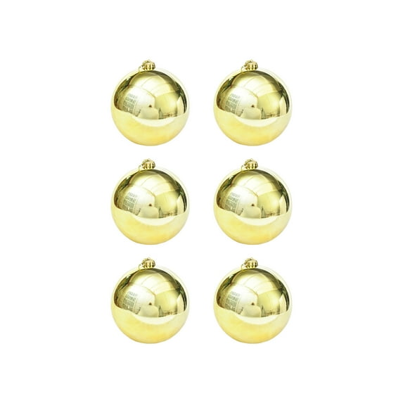 6pcs Gold Christmas Ornament Balls,2.3 inch Christmas Tree Balls Ornaments for Xmas Tree