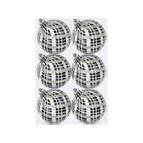 Lilixerw 6pcs Sequins Christmas Ball Ornaments,Shatterproof Christmas Tree Decorations Hanging Baubles,for Xmas Tree Wedding Party Decorations,2024 New Christmas Decoration(Black White)