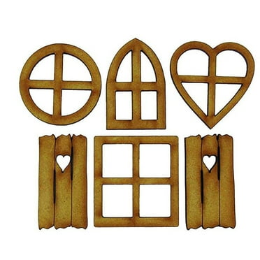 Lilixerw Clearance 6pcs Wooden Fairy Garden Door,Blank Door Fairy House Door and Windows Ornaments Tree Statues,for Tree Trunk Yard Decoration Buildings and Structures
