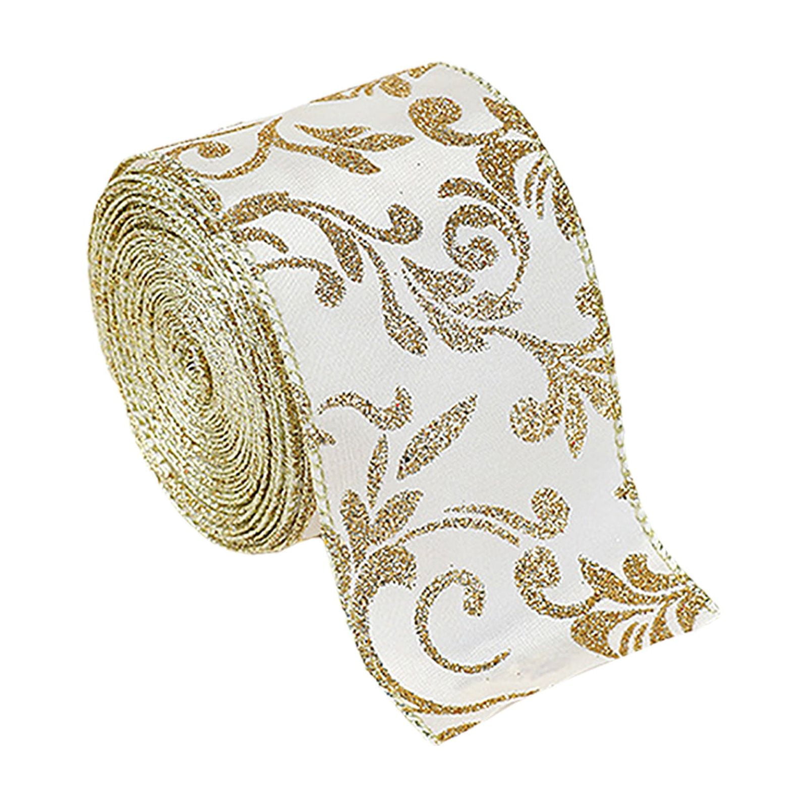 Lilixerw 78.74inch Christmas Ribbons,Gold Glitter Wired Edge Burlap ...