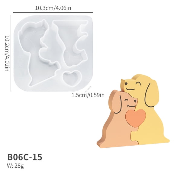 Lilixerw Animal Family Photo Silicone Mold,Casting Mold Various Poses Cute Pet,Making Handmade Crafts