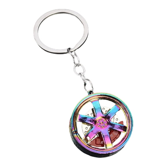 Lilixerw Auto Parts Metal Key Chain Set,Car Tire Wheel Keychain,Mini Wheel Rim Keyring Keyfob,for Women Men,Universal Fit
