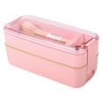thumbnail image 1 of Lilixerw Bento Box Adult Lunch Box,2 Tier Stackable Lunch Containers,Microwave & Dishwasher Safe, 1 of 7