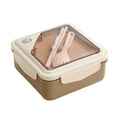 thumbnail image 1 of Lilixerw Clearance Bento Box Adult Lunch Box with Spoon & Fork,2 Compartment Sandwich Containers Travel Snack Boxes,Microwave/Dishwasher/Freezer Safe,Meal Prep Food Storage Containers, 1 of 7