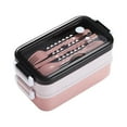 thumbnail image 1 of Lilixerw Clearance Bento Box Adult Lunch Box,Stackable 2 Layer 304 Stainless Steel Lunch Box,Large Capacity Portable Lunch Box Containers,with Soup Bowl Spoon and Fork, 1 of 5