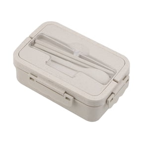 Lilixerw Bento Box,Wheat Straw Compartment Japanese Lunch Box,2 Tier Stackable Lunch Containers for Adults