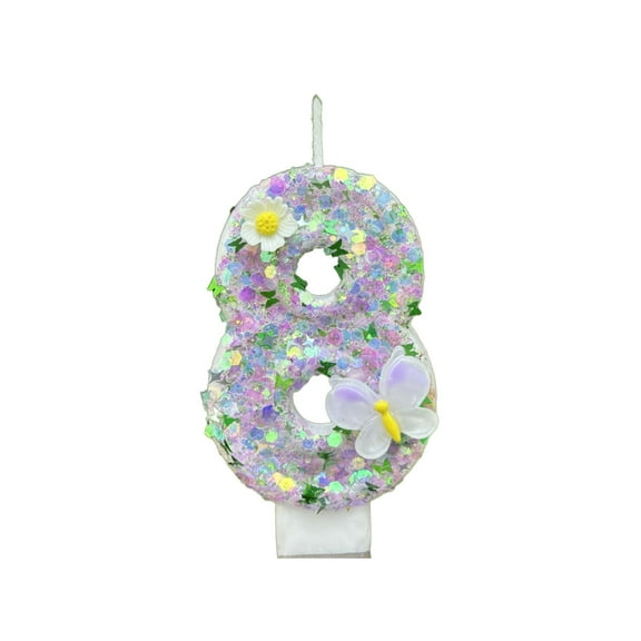 Lilixerw Clearance Birthday Candle 8,Butterfly and Flower Number 8 Candle,for Cake Theme Party Supplies