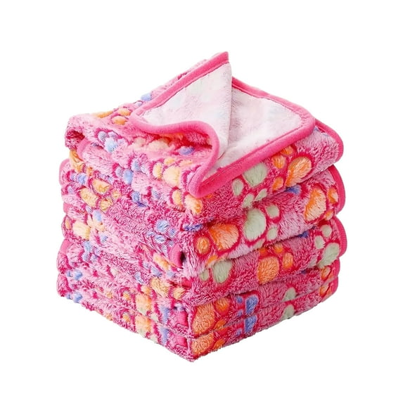 Lilixerw Blankets Soft Fluffy Fleece Pet Blanket Flannel Paw Printed Throw for Dog Cat,23 x 15 inch