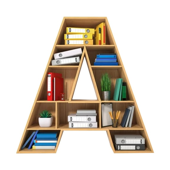 Lilixerw Book Lover Christmas Tree Hanging Ornament,26 Alphabet Letter Shaped Acrylic Mini Bookshelf Pendant for Christmas Tree Ornaments Car Pendant(A)