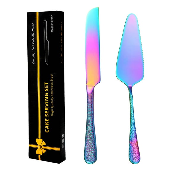 Lilixerw Cake Cutting Set for Wedding,Elegant Cake Knife and Server Set,with Thickened Stainless Steel and Rounded Edges,for Birthday Anniversary Christmas Gift