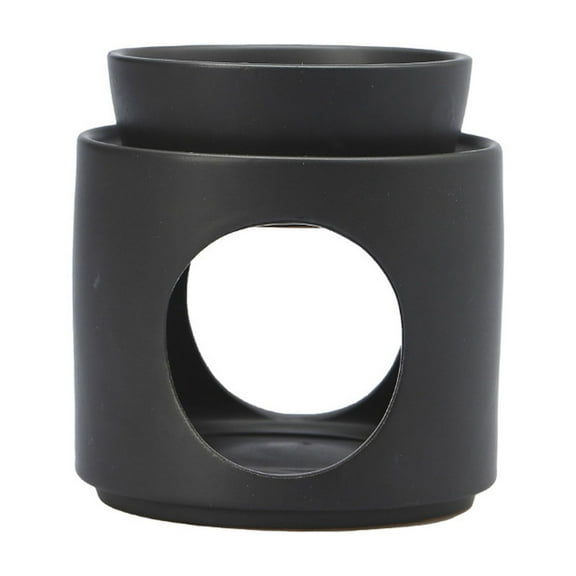 Lilixerw Ceramic Fragrance lamp with Tea Light Holder,Aroma Lamp,Scented Oil and Scented Wax Diffuser,Removable Bowl,Grooved Surface