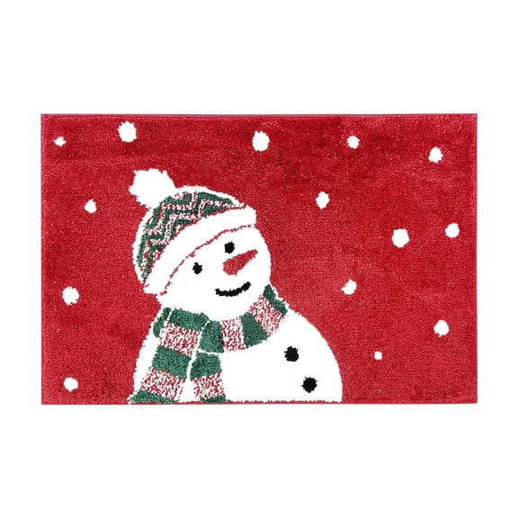 Lilixerw Clearance Christmas Bath Mat,Christmas Bathroom Decor,Red Bathroom Rugs,Extra Soft and Absorbent Microfiber Cute Holiday Decorative Bath Rugs,Non-Slip Machine Washable