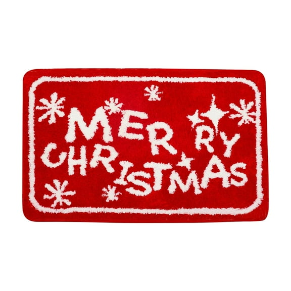 Lilixerw Christmas Bath Mat,Christmas Bathroom Decor,Red Bathroom Rugs,Extra Soft and Absorbent Microfiber Cute Holiday Decorative Bath Rugs,Non-Slip Machine Washable