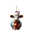 thumbnail image 1 of Lilixerw Christmas Cow Ornament,Acrylic Bull Pendant Christmas Tree Decor 2D Cow Farm Animal Christmas Tree Hanging Decorations, 1 of 4