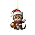 thumbnail image 1 of Lilixerw Christmas Cute Cat Pendant,Mini Cartoon Holding Cat Acrylic Pendant for Christmas Tree Ornaments, 1 of 4