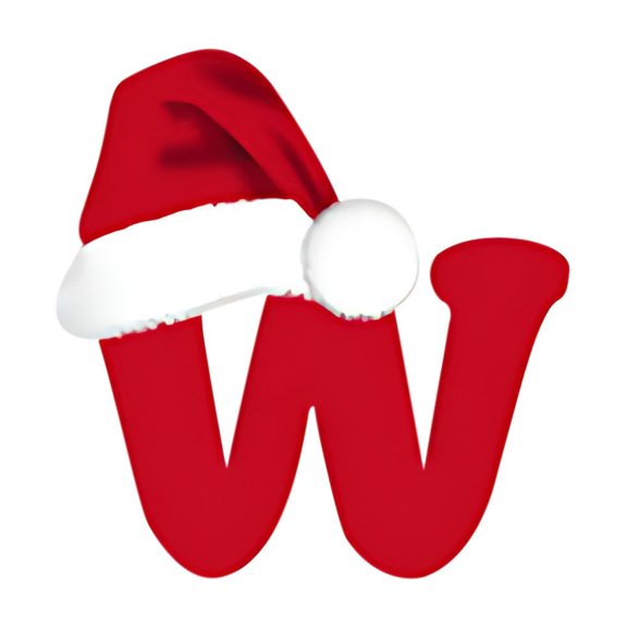 Lilixerw Christmas Initial with Red Hat Christmas Tree Ornaments,Personalized Christmas 26 Letters Ornaments Christmas Decoration Xmas Tree Hanging Decor(Letter W)