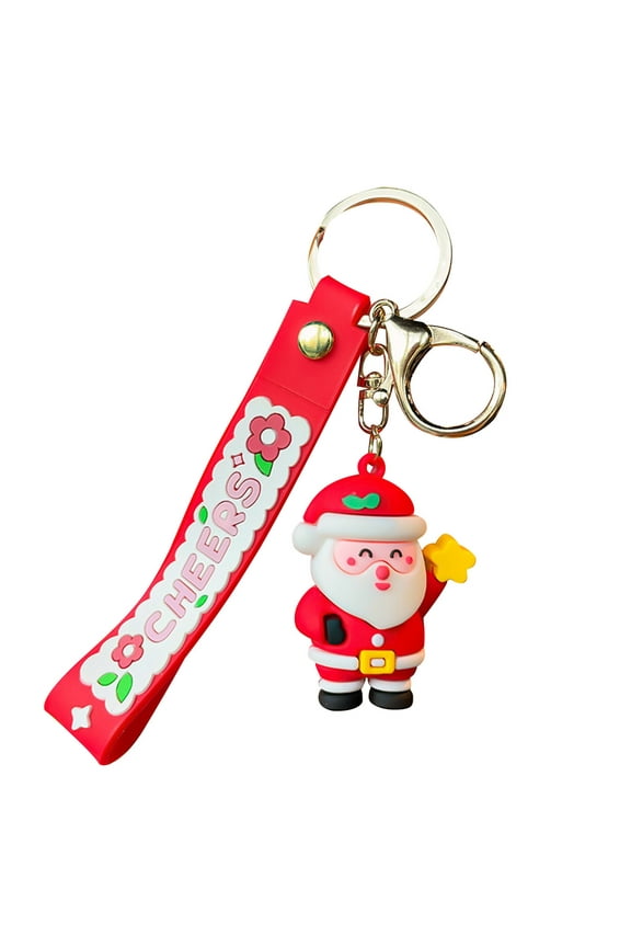 Christmas Keychain Gift,Cute Cartoon Xmas Key Chain Santa for Girls Women Schoolbag Christmas Decoration