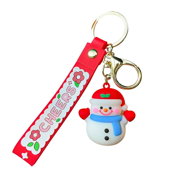 Lilixerw Christmas Keychain Gift,Cute Cartoon Xmas Key Chain Santa for Girls Women Schoolbag Christmas Decoration