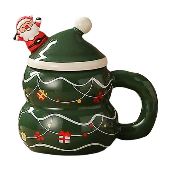 Lilixerw Christmas Santa Claus Mug,Cute Festive Ceramic Coffee Cup,Winter Xmas Holiday Birthday Tabletop Drinkware Teacup Gifts,for Adults Kids Men Women