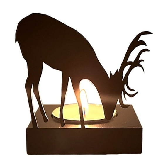 Lilixerw Christmas Tealight Candle Holder,Christmas Reindeer Candlestick Table Centerpiece for Wedding Reception Christmas Dinner Party Decor