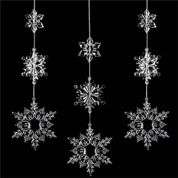 Lilixerw Christmas Tree Decoration Crystal Ornaments,Hanging Acrylic Christmas Snowflake Drop Crystal Ornaments for Christmas Ornaments Party Supplies