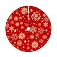 thumbnail image 1 of Lilixerw Christmas Tree Skirt,Red Xmas Tree Ornaments for Plush Christmas Tree Mat with Snowy Pattern,for Decorations Holiday Party, 1 of 7