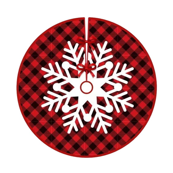 Lilixerw Christmas Tree Skirt,Red Xmas Tree Ornaments for Plush Christmas Tree Mat with Snowy Pattern,for Decorations Holiday Party