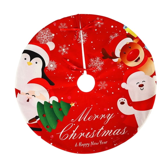 Lilixerw Christmas Tree Skirt,Red Xmas Tree Ornaments for Plush Christmas Tree Mat with Snowy Pattern,for Decorations Holiday Party