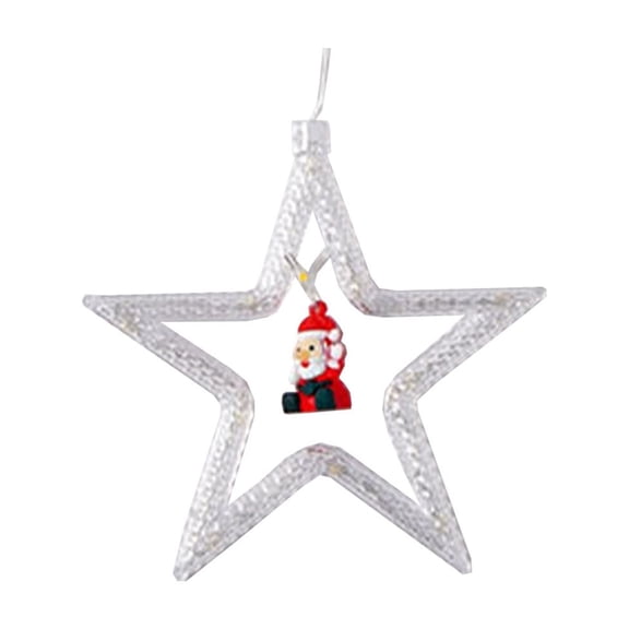 Lilixerw Christmas Window Lights,Christmas Window Decorations,Battery Powered Hanging Christmas Lights,Star Shaped with Suction Cup,for Xmas Balcony Party Decor