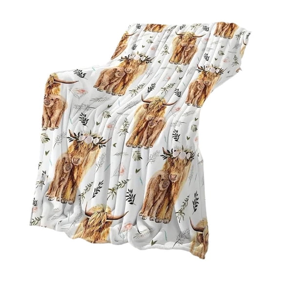 Lilixerw Cow Print Blanket 39.3 x 27.5 inch,Comfortable Cow Throw Blanket for Couch Bed and Travel,Cow Decor Throw Blankets for Bed,All Seasons Blanket